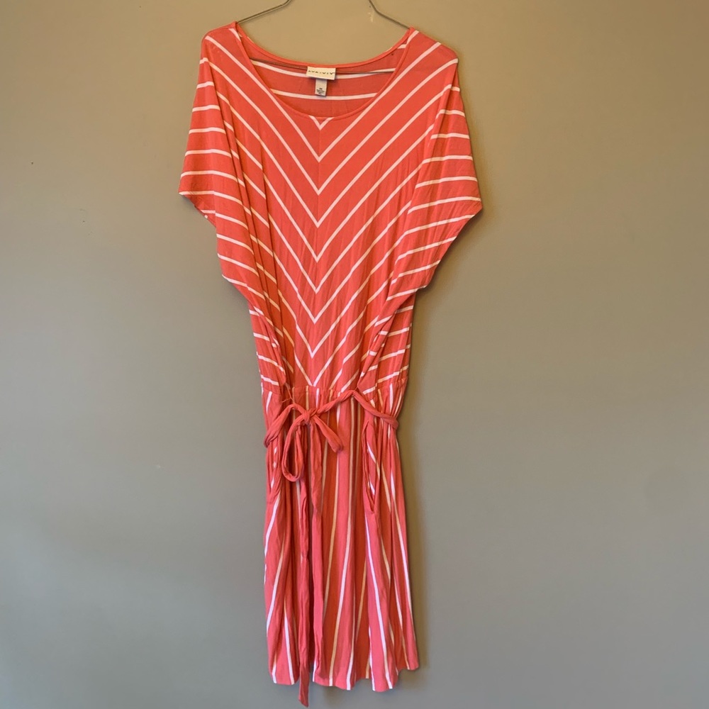 Ava & Viv Drop bat sleeve belted dress w/ pockets